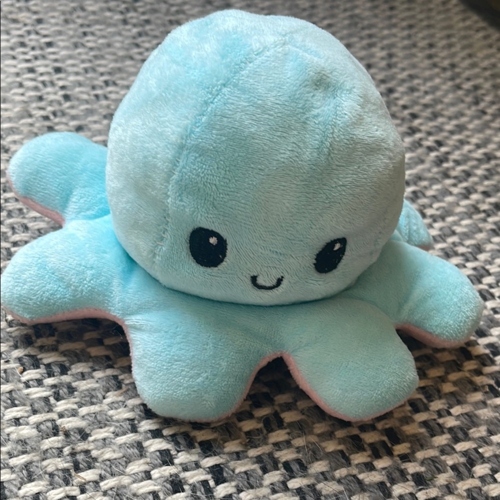 Adorable Blue and Pink Stuffed Octopus Toy